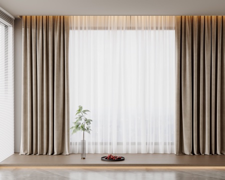  现代窗帘3d模型 