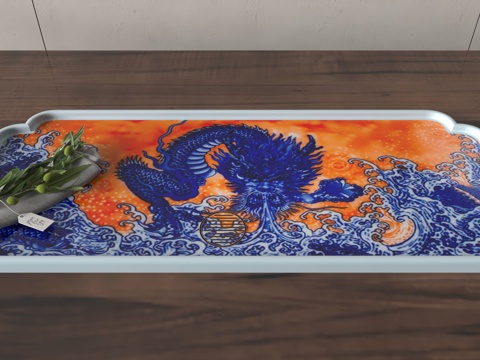  现代茶盘3d模型 