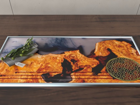  现代茶盘3d模型 