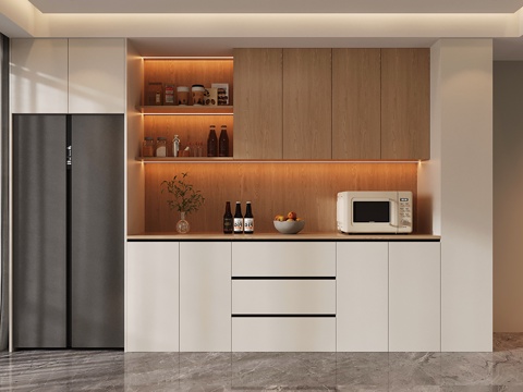  现代酒柜 冰箱酒柜 冰箱柜 开放酒柜3d模型 