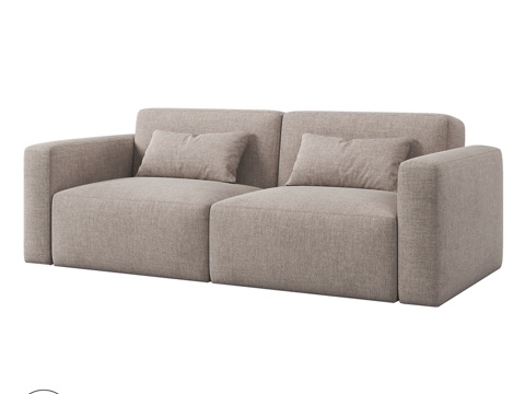  OM沙发LOFT带缝线0073d模型3d模型 