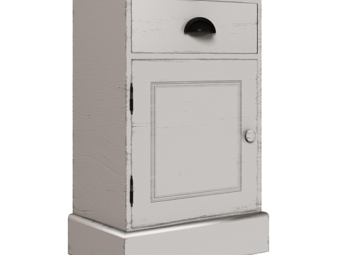  OM经典款单门带抽屉床头柜3d模型 