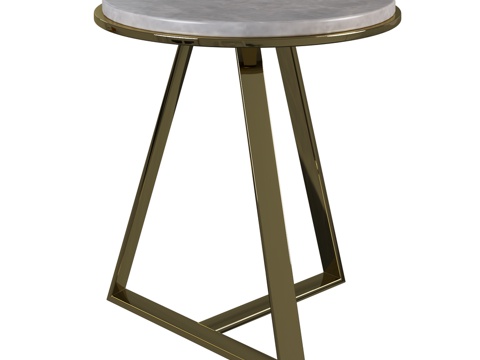  OM咖啡桌Rondo，大理石中款3d模型 