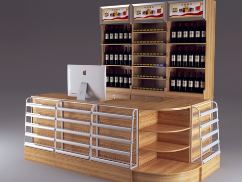  现代超市收银台3D模型3d模型 