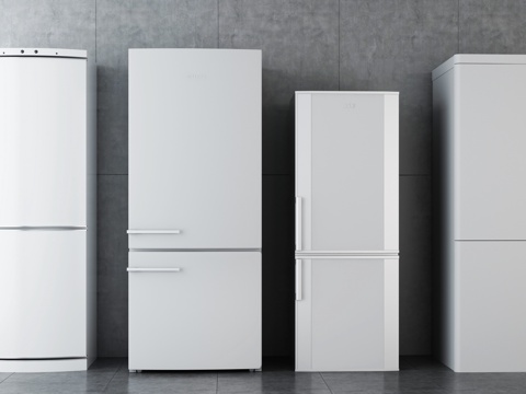  现代简约单开门冰箱组合3d模型 