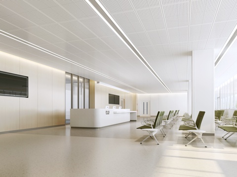  医院候诊区3d模型 