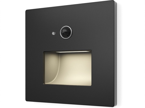  带运动传感器的方形LED嵌入式灯具3d模型 