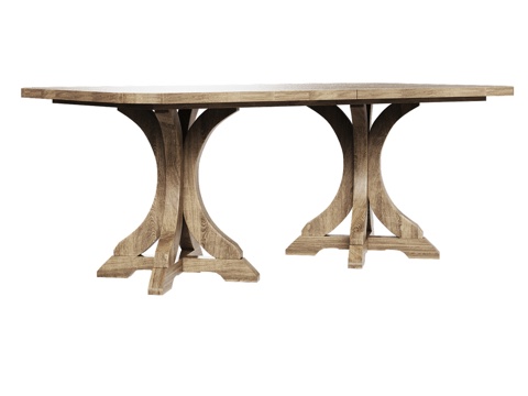  OM美式固定餐桌3d模型 