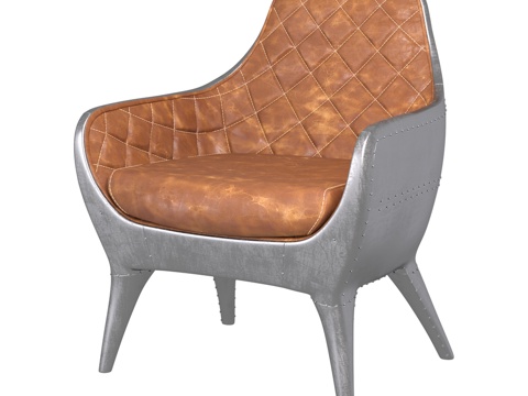  OM扶手椅Epic铝制绗缝皮革款3d模型 