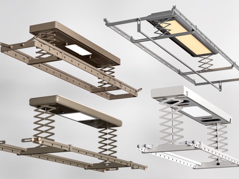 现代电动晾衣架 折叠晾衣架su模型
