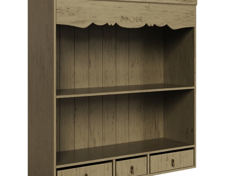  OM 110厘米带壁挂搁板经典衣柜3d模型 