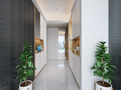  现代玄关3d模型 