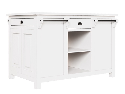  OM双面松木台面厨房岛台3d模型 