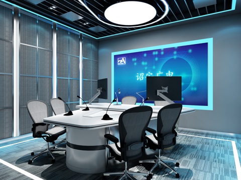  现代电视台直播间3d模型 