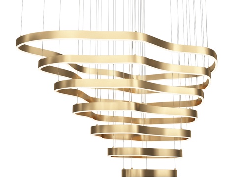  可调光黄铜吊灯 08264.36 OM3d模型 