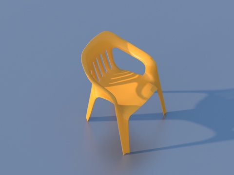  塑料椅子 橙色椅子 休闲椅子 餐椅3d模型3d模型 