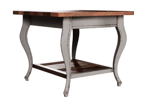  OM 乡村风格曲腿边桌 60x60 cm3d模型 