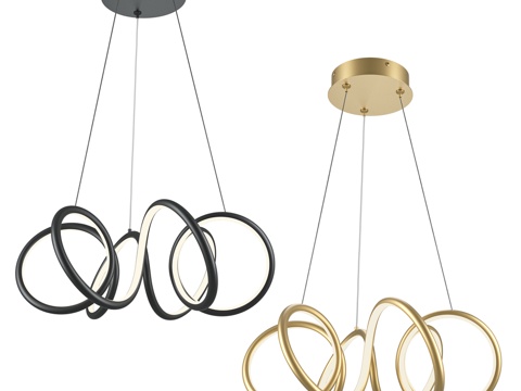  曲线吊灯 MOD241PL-L60BK; MOD241PL-3d模型 