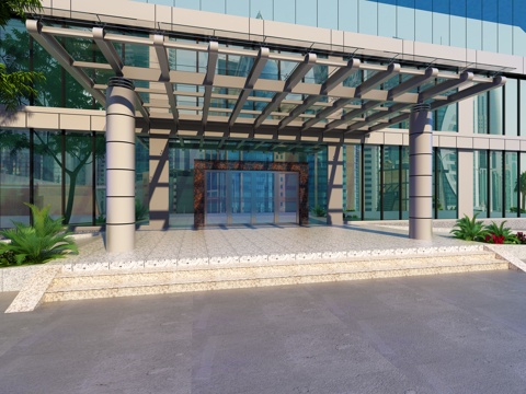  工业风门头3d模型 