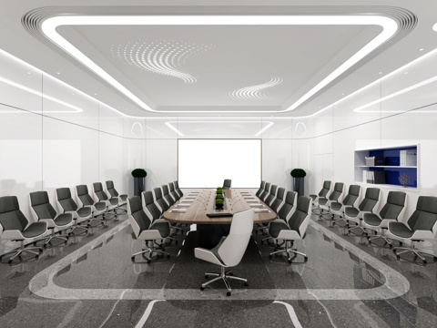  科技会议室3d模型 