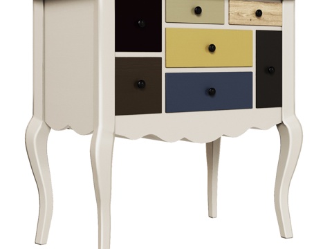  OM 7抽屉多色抽屉柜3d模型 