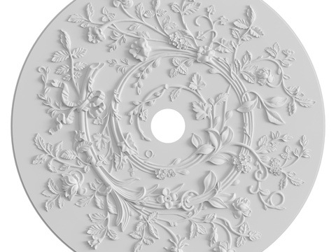  预制榫槽花饰带灰泥装饰线条3d模型 