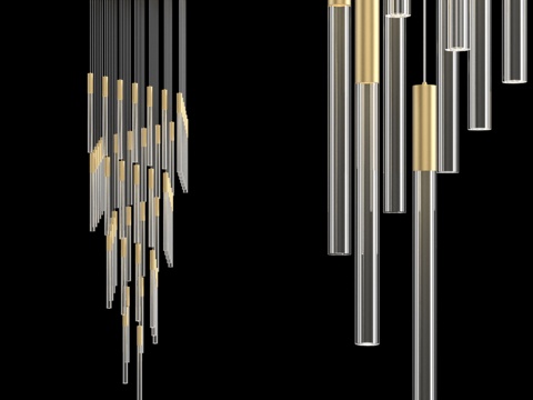  方形底座大型吊灯 IT-Laser-Square-3d模型 