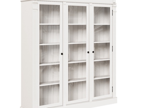  OM经典三门书柜3d模型 