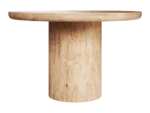 OM圆形餐桌 圆柱形底座款3d模型