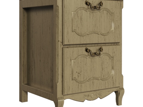  OM经典款双抽窄型厨房柜3d模型 