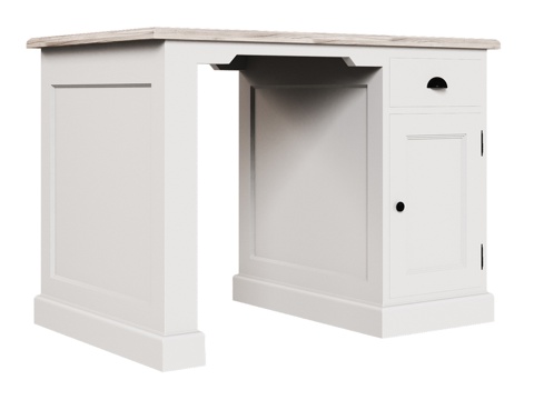  OM经典款单门单抽屉书桌，油染饰面3d模型 