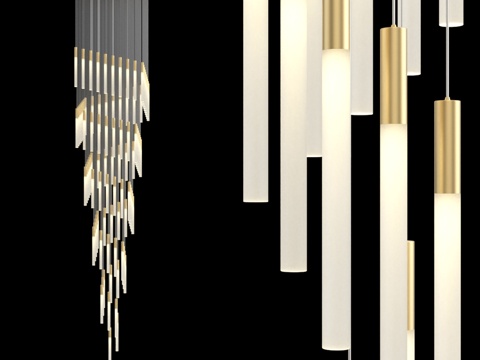  方形底座长吊灯 IT-Laser-Square-S3d模型 