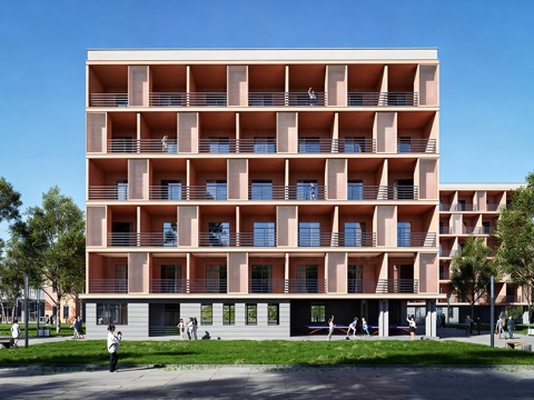 现代学校建筑 现代学校宿舍 学生宿舍 公寓su模型