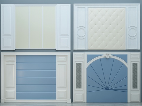  欧式软包 床头软包 软包背景 艺术软包 皮革软包 电视背景墙3d模型 