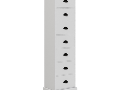  OM 七抽屉经典款梳妆台3d模型 