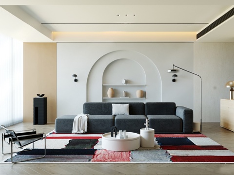  现代客厅3d模型 