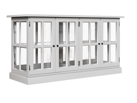  OM大型四门展示柜，实木松木材质3d模型 