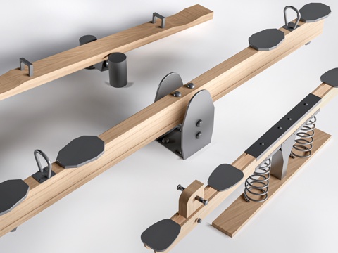 现代儿童跷跷板 儿童游乐器材su模型