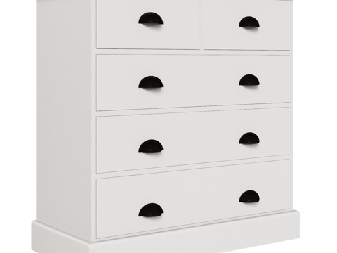  OM 五抽屉经典款梳妆台3d模型 