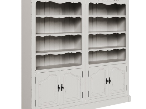 OM 经典风格双门书柜组合3d模型