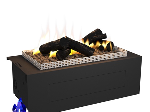  带立体火焰梳的“Chalet-I”生物壁炉3d模型 