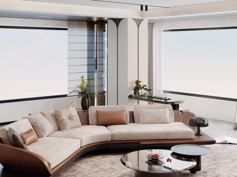  轻奢沙发茶几组合3d模型 