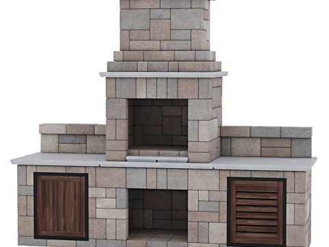  OM RocArt 人造石烧烤炉3d模型 