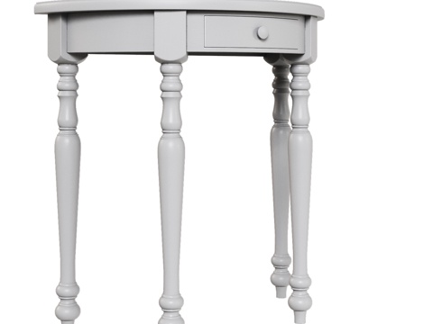  OM经典四腿半圆形边桌3d模型 