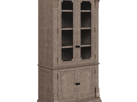  OM Glass双门展示柜（美式风格）3d模型 