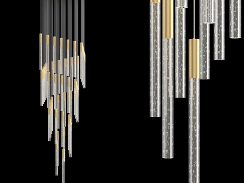  方形底座大型吊灯 IT-Laser-Square-3d模型 