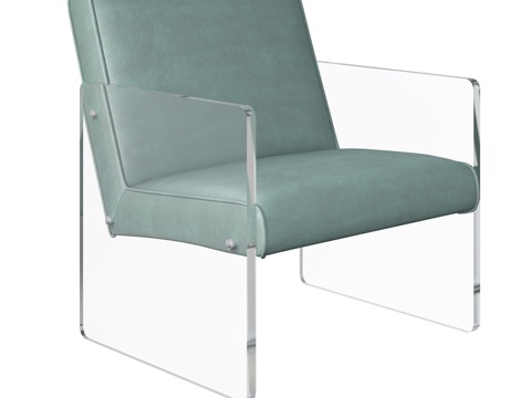  OM扶手椅 立体主义蓝，亚克力扶手3d模型 