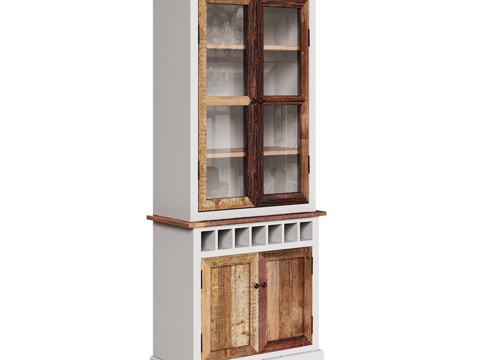  乡村风格带酒瓶隔层的OM餐边柜3d模型 