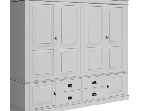  OM六门四抽屉大型衣柜3d模型 