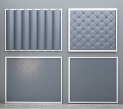  软包 欧式软包 床头软包 软包背景 艺术软包 皮革软包3d模型 